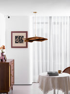 Pendant Light with Pleated Kraft Paper Petal Shade