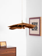 Pendant Light with Pleated Kraft Paper Petal Shade