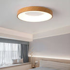 Eliriel Modern Minimalist Round Wood Flush Mount Ceiling Lamp