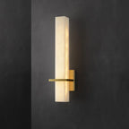 Ritta  Wall Lamp   White Alabaster Brass  Modern Cuboid