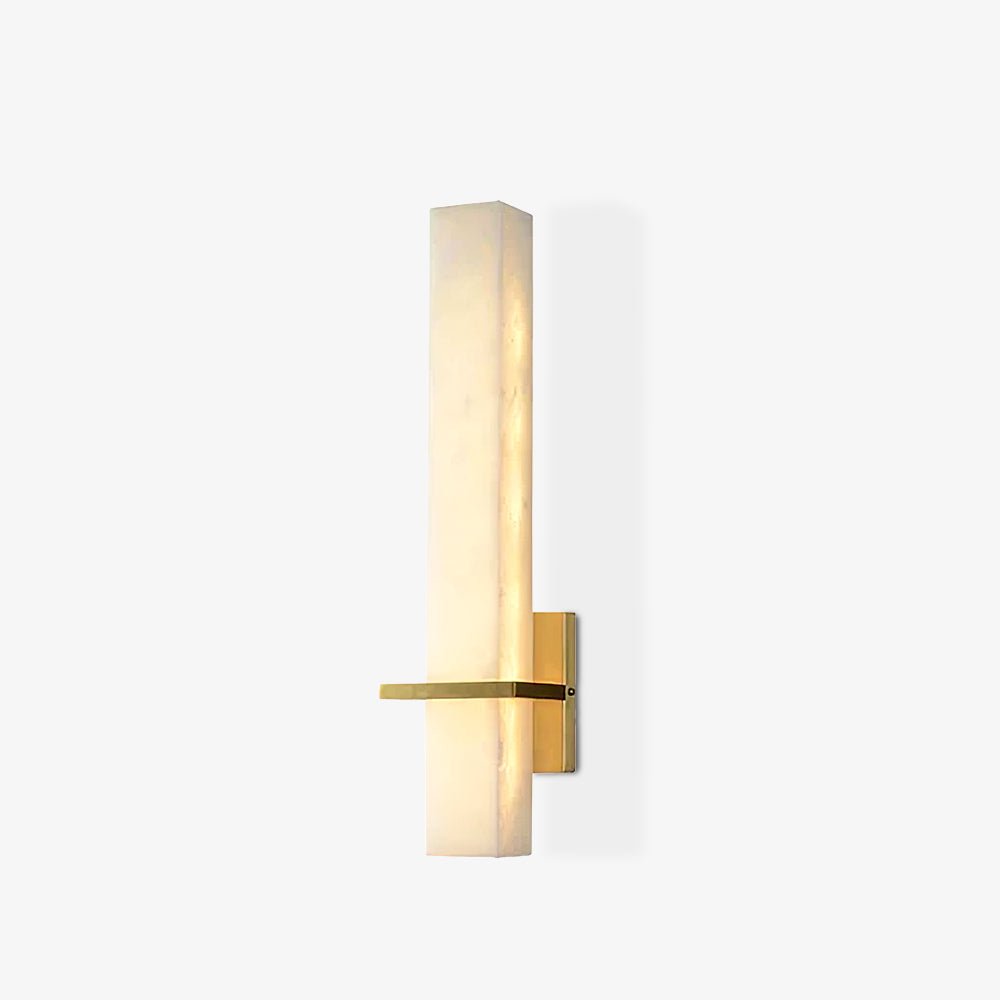 Luste  Alabaster Wall Sconce  Brass Band  Shape