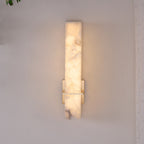 Ritta  Wall Lamp   White Alabaster Brass  Modern Cuboid