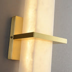 Luste  Alabaster Wall Sconce  Brass Band  Shape