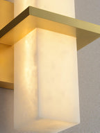 Luste  Alabaster Wall Sconce  Brass Band  Shape