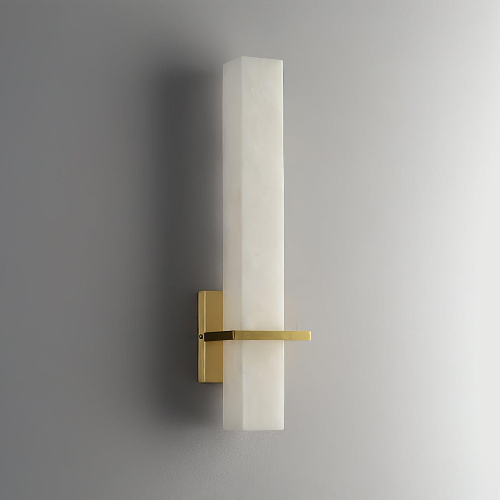 Luste  Alabaster Wall Sconce  Brass Band  Shape