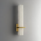 Luste  Alabaster Wall Sconce  Brass Band  Shape