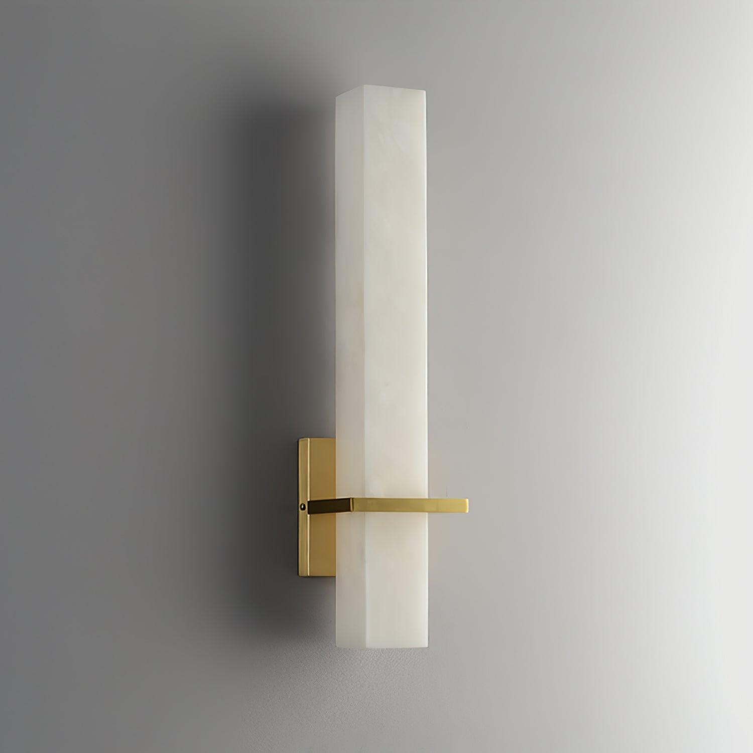 Luste  Alabaster Wall Sconce  Brass Band  Shape