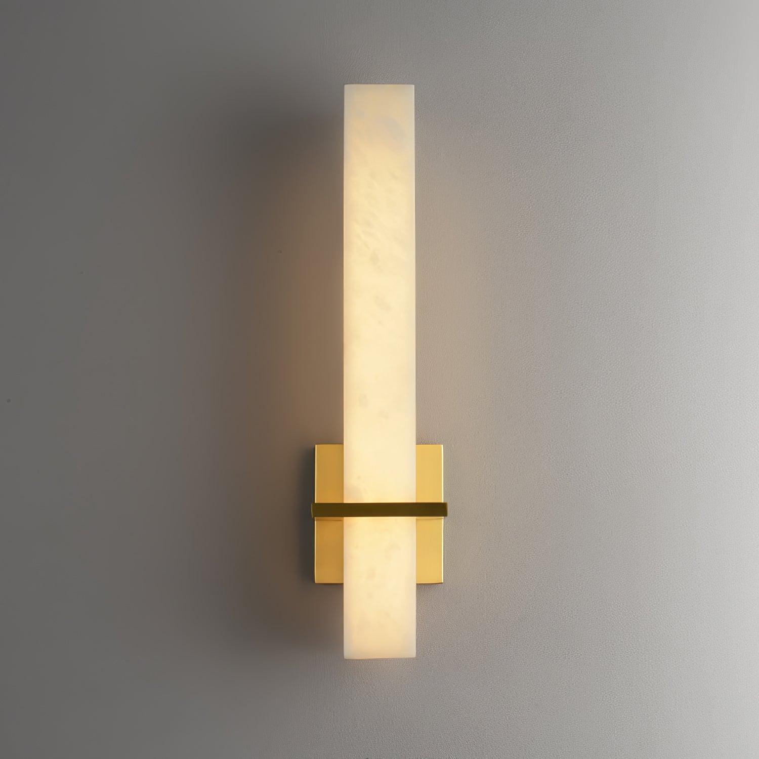 Luste  Alabaster Wall Sconce  Brass Band  Shape