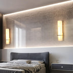 Luste  Alabaster Wall Sconce  Brass Band  Shape