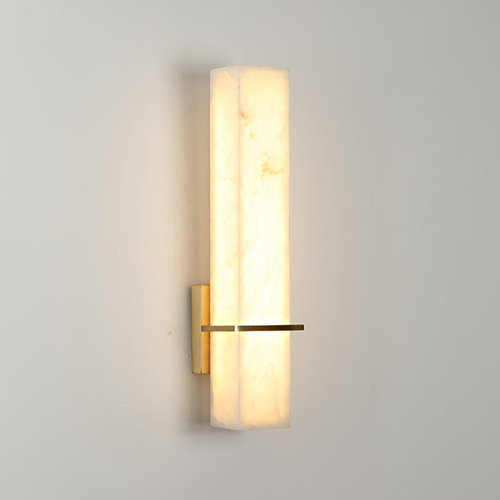 Luste  Alabaster Wall Sconce  Brass Band  Shape