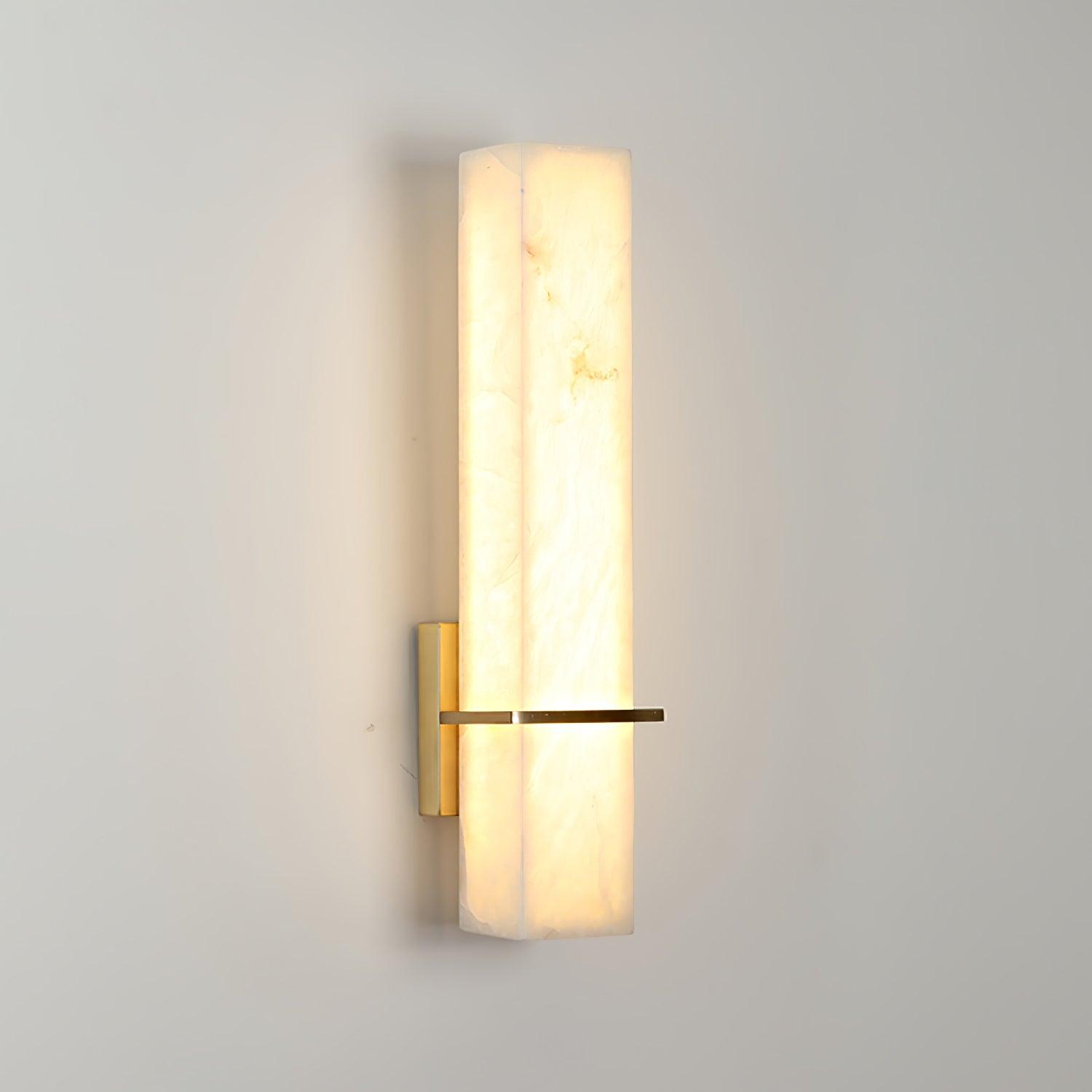 Luste  Alabaster Wall Sconce  Brass Band  Shape