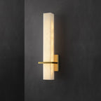 Ritta  Wall Lamp   White Alabaster Brass  Modern Cuboid