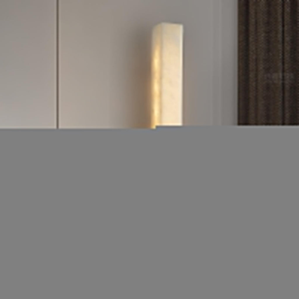 Luste  Alabaster Wall Sconce  Brass Band  Shape