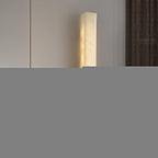 Luste  Alabaster Wall Sconce  Brass Band  Shape