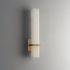 Luste  Alabaster Wall Sconce  Brass Band  Shape