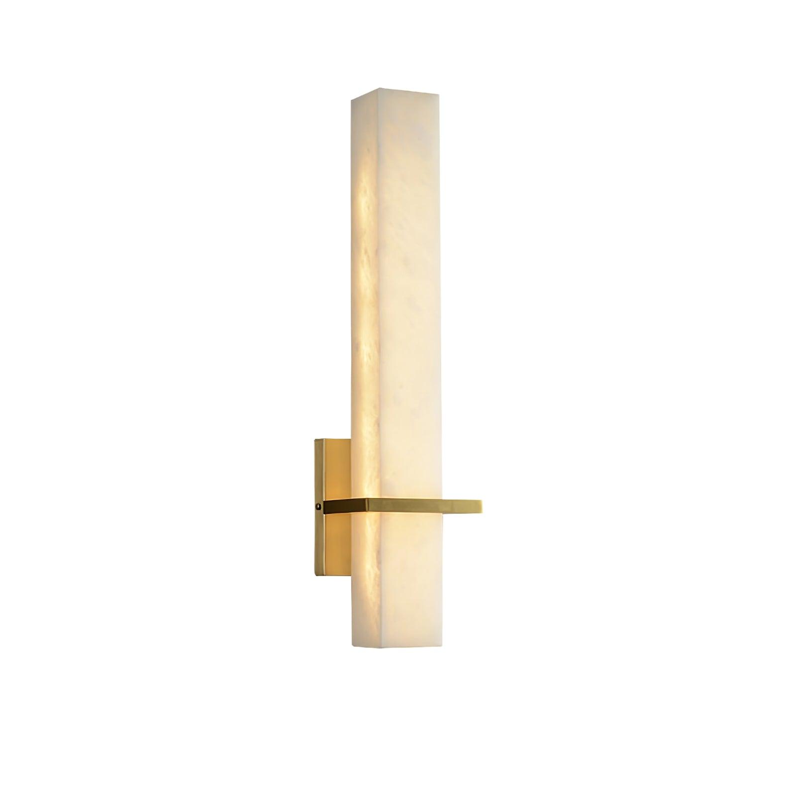 Luste  Alabaster Wall Sconce  Brass Band  Shape