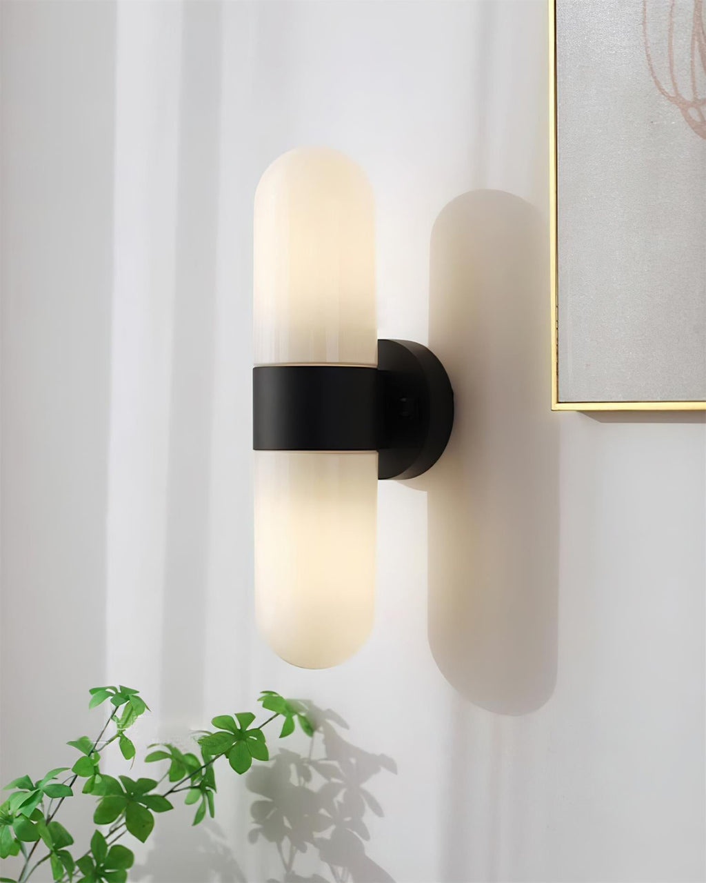 Wall Lamp Metal Glass Modern Minimalist Vertical Sconce for Bedroom