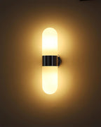 Wall Lamp Metal Glass Modern Minimalist Vertical Sconce for Bedroom