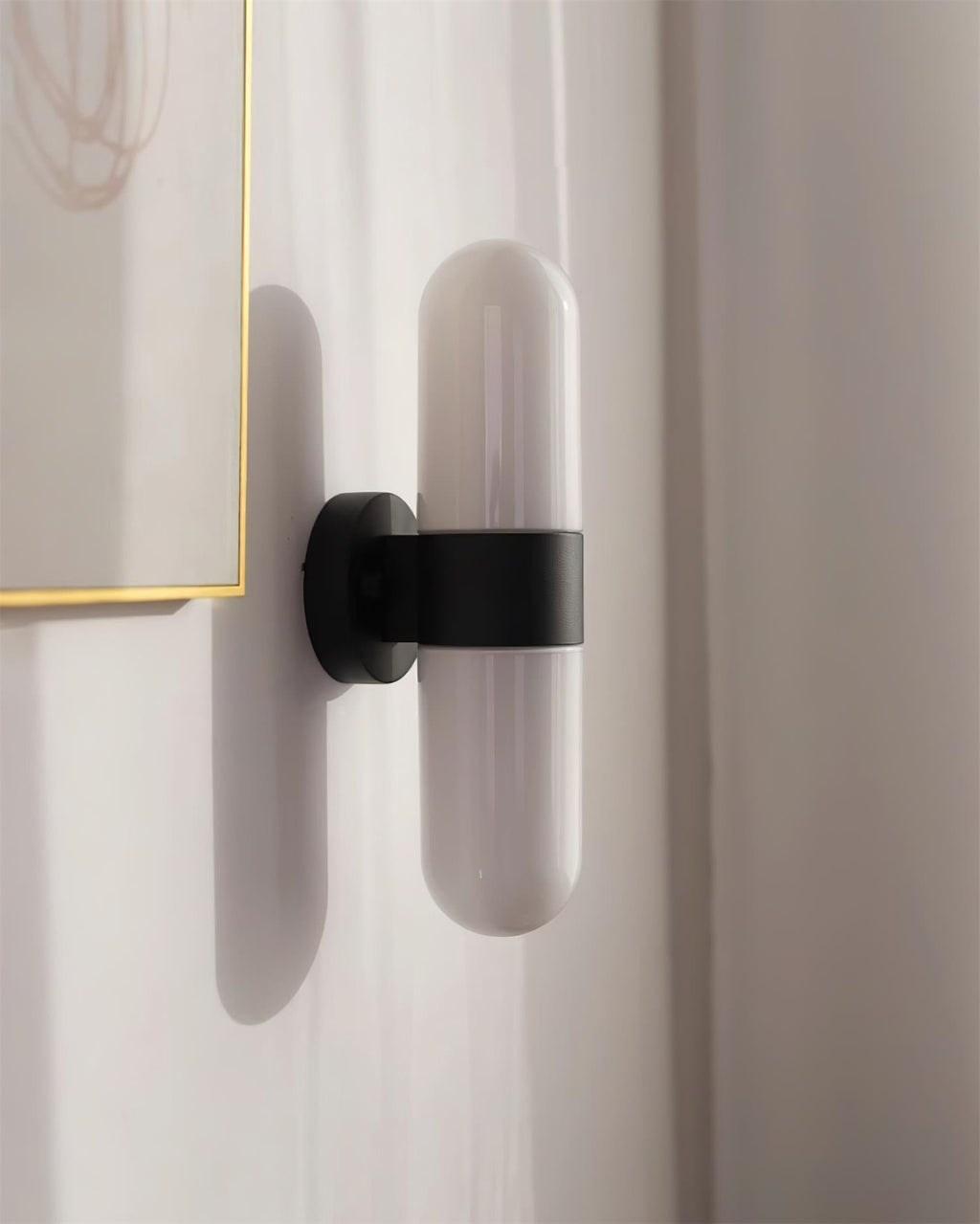Wall Lamp Metal Glass Modern Minimalist Vertical Sconce for Bedroom