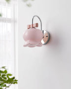Wall Lamp Bow Accent Bell Glass Shade Playful Modern Kids Room