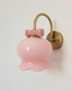 Wall Lamp Bow Accent Bell Glass Shade Playful Modern Kids Room