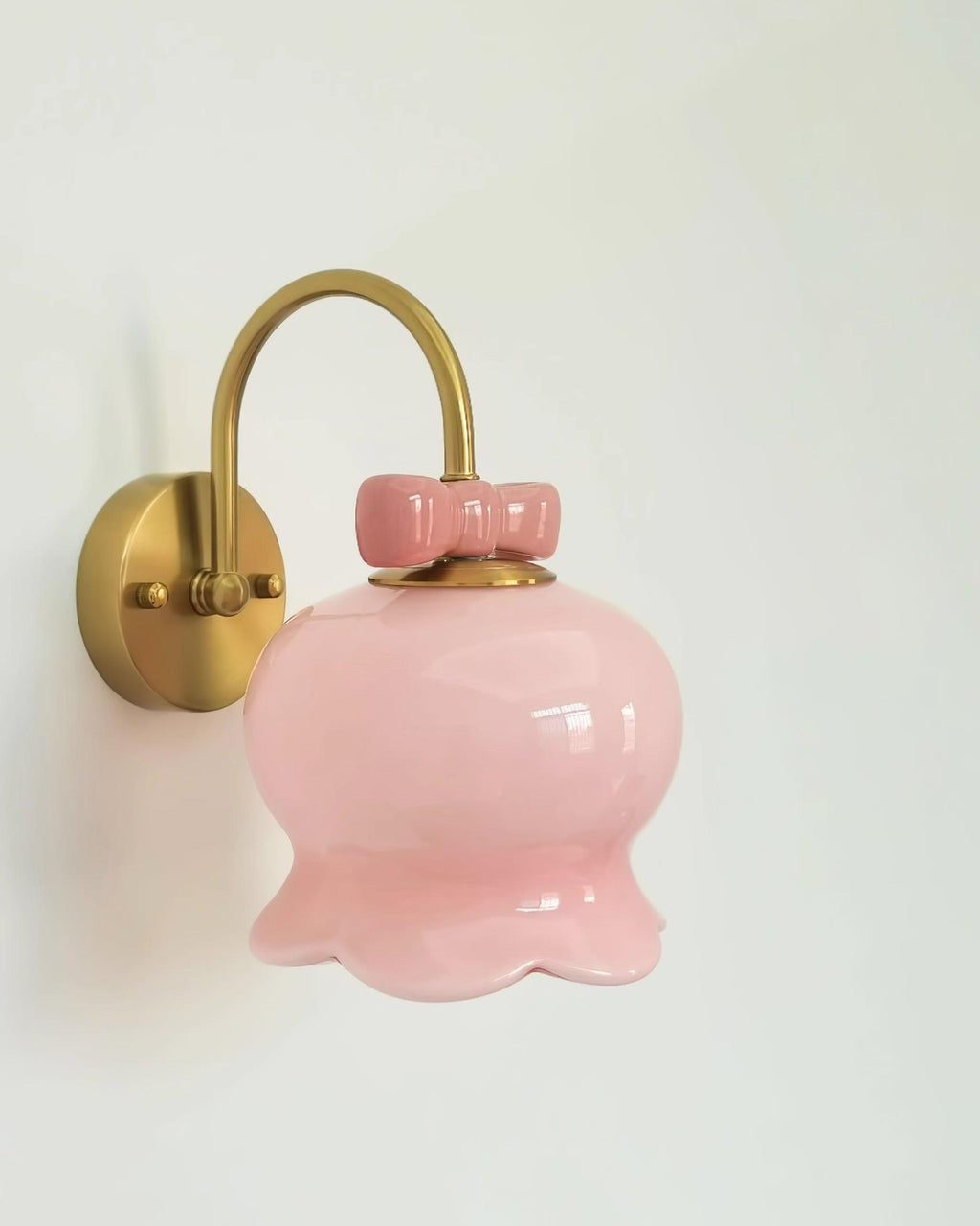 Wall Lamp Bow Accent Bell Glass Shade Playful Modern Kids Room