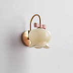 Wall Lamp Bow Accent Bell Glass Shade Playful Modern Kids Room
