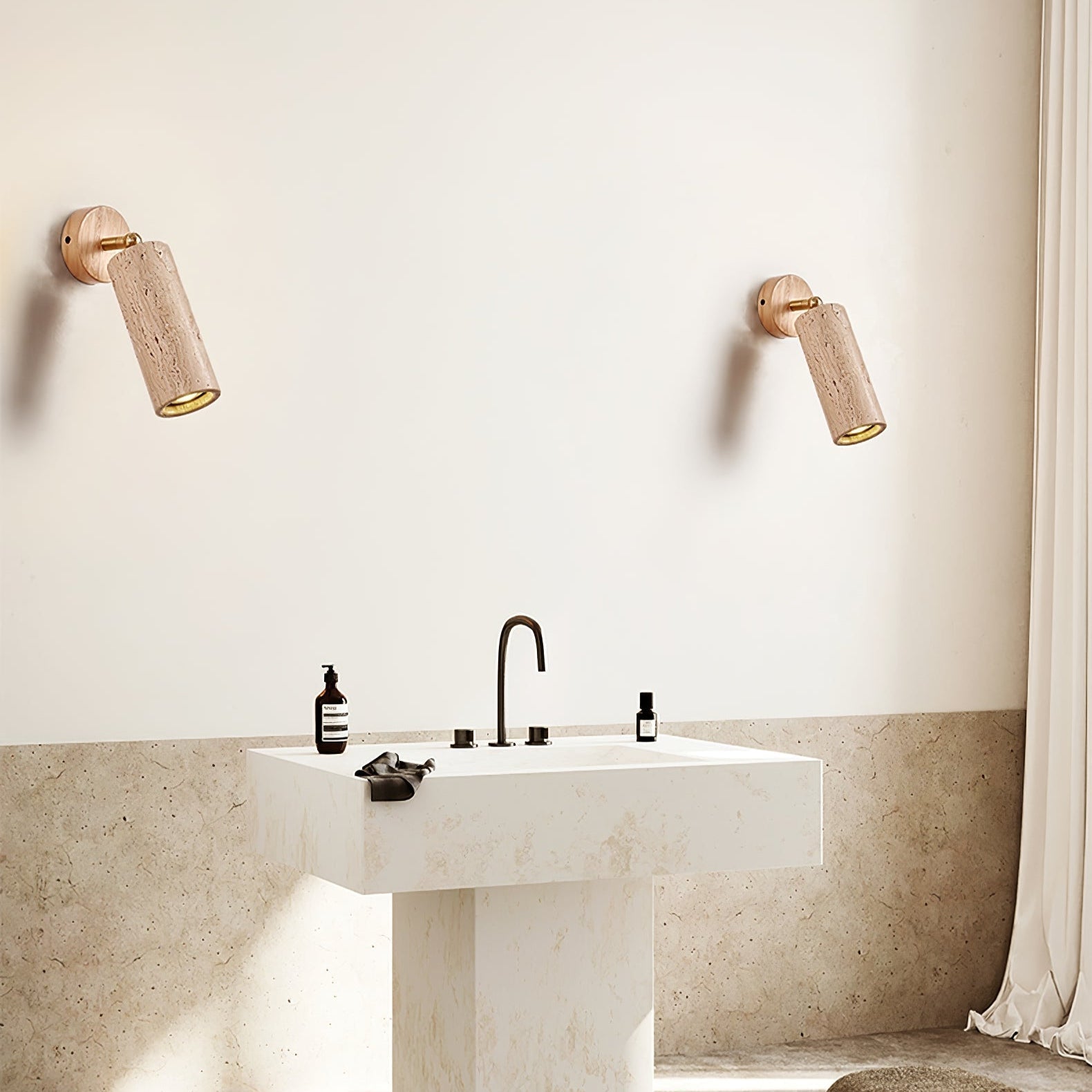 Erzorus Minimalist Travertine Wall Light