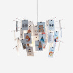 Chandelier Paper and Metal Colorful White Cards Whimsical Modern