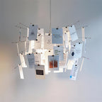 Chandelier Paper and Metal Colorful White Cards Whimsical Modern