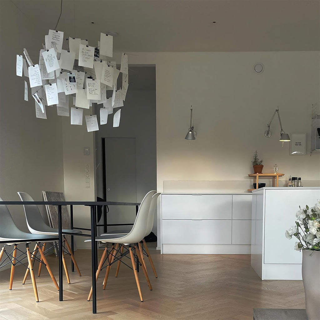 Chandelier Paper and Metal Colorful White Cards Whimsical Modern