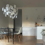 Chandelier Paper and Metal Colorful White Cards Whimsical Modern