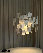 Chandelier Paper and Metal Colorful White Cards Whimsical Modern