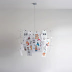 Chandelier Paper and Metal Colorful White Cards Whimsical Modern