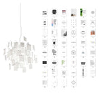 Chandelier Paper and Metal Colorful White Cards Whimsical Modern