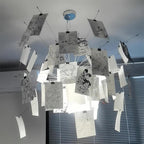 Chandelier Paper and Metal Colorful White Cards Whimsical Modern