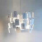 Chandelier Paper and Metal Colorful White Cards Whimsical Modern