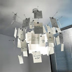 Chandelier Paper and Metal Colorful White Cards Whimsical Modern