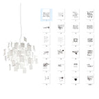 Chandelier Paper and Metal Colorful White Cards Whimsical Modern