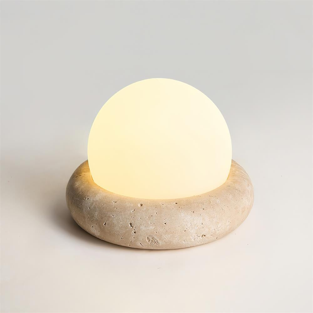 Riita Travertine Globe Table Lamp  Mini Maga