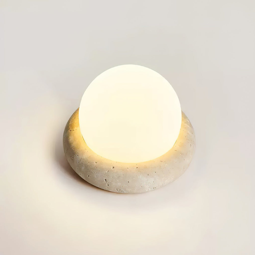 Riita Travertine Globe Table Lamp  Mini Maga