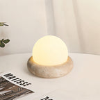 Riita Travertine Globe Table Lamp  Mini Maga
