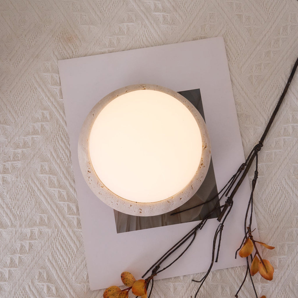 Riita Travertine Globe Table Lamp  Mini Maga