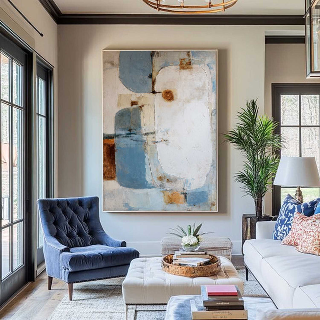 Wabi-Sabi Abstract Geometric Painting