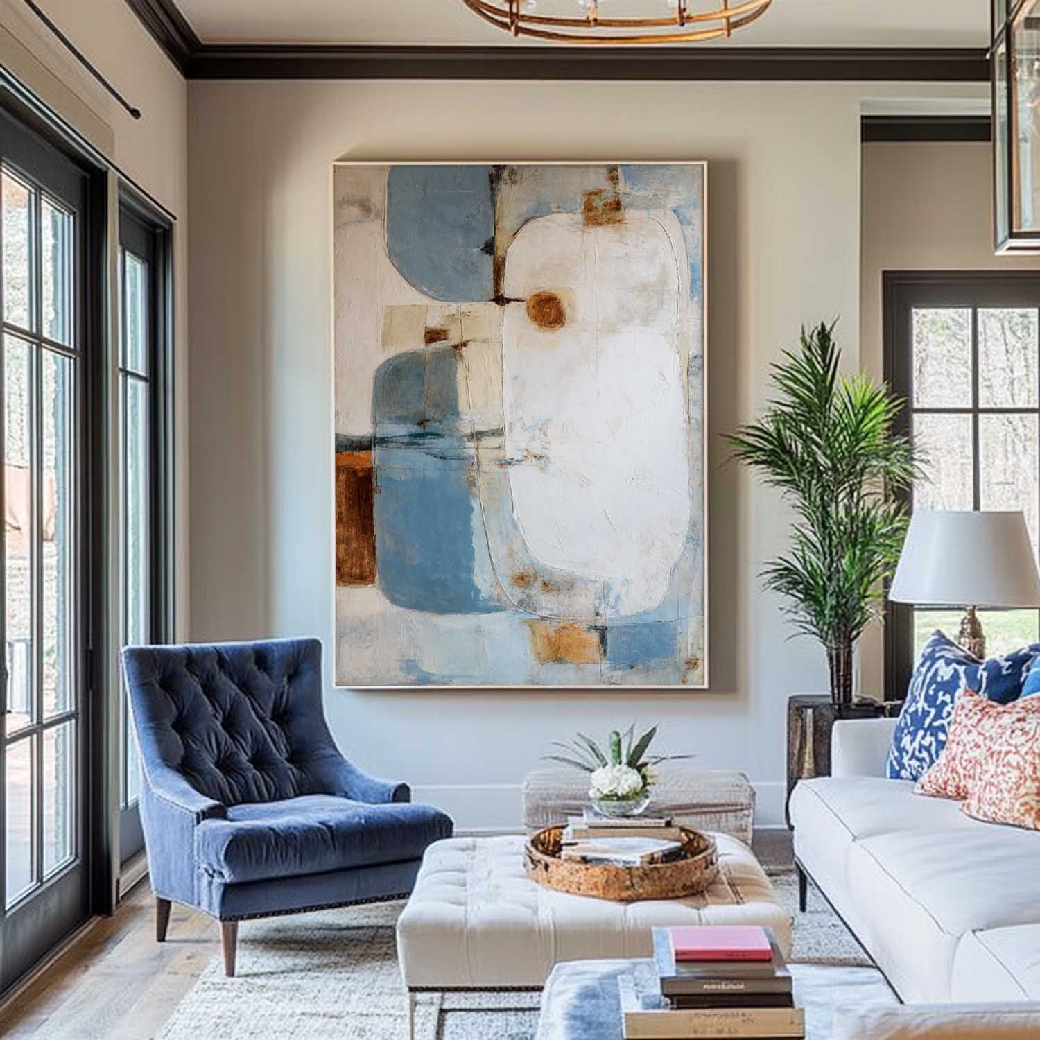 Wabi-Sabi Abstract Geometric Painting