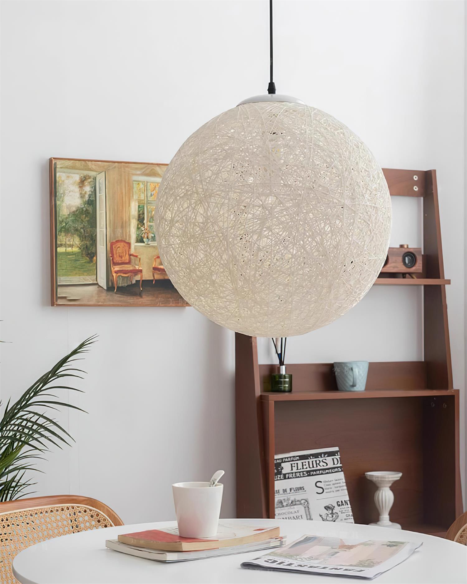 Pendant Light Hemp Rattan Sphere Bohemian
