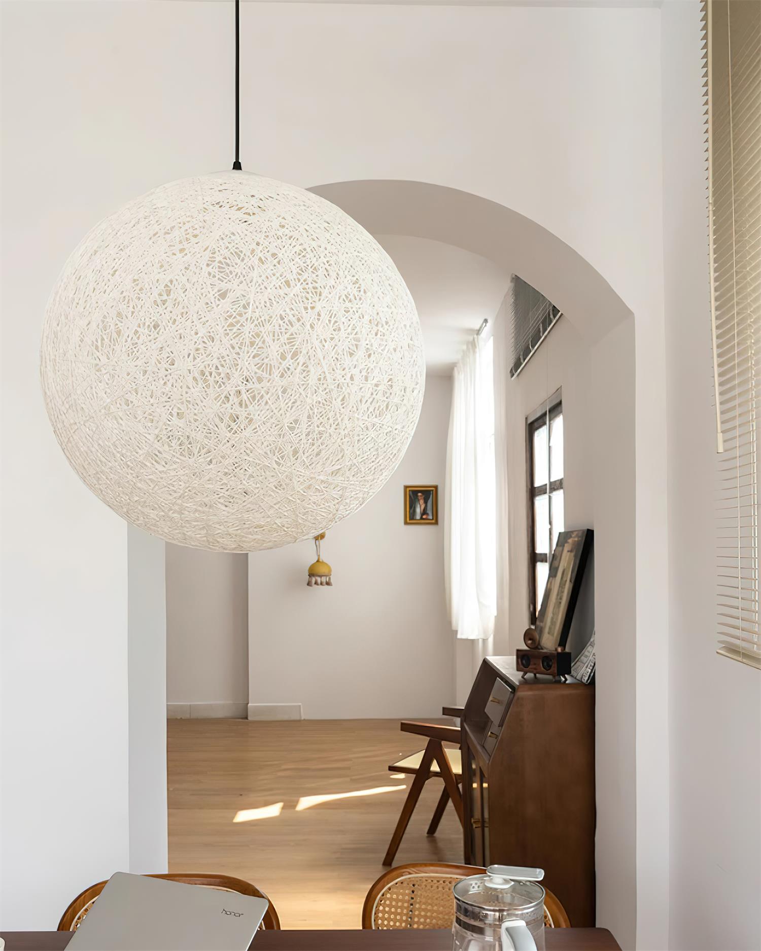 Pendant Light Hemp Rattan Sphere Bohemian