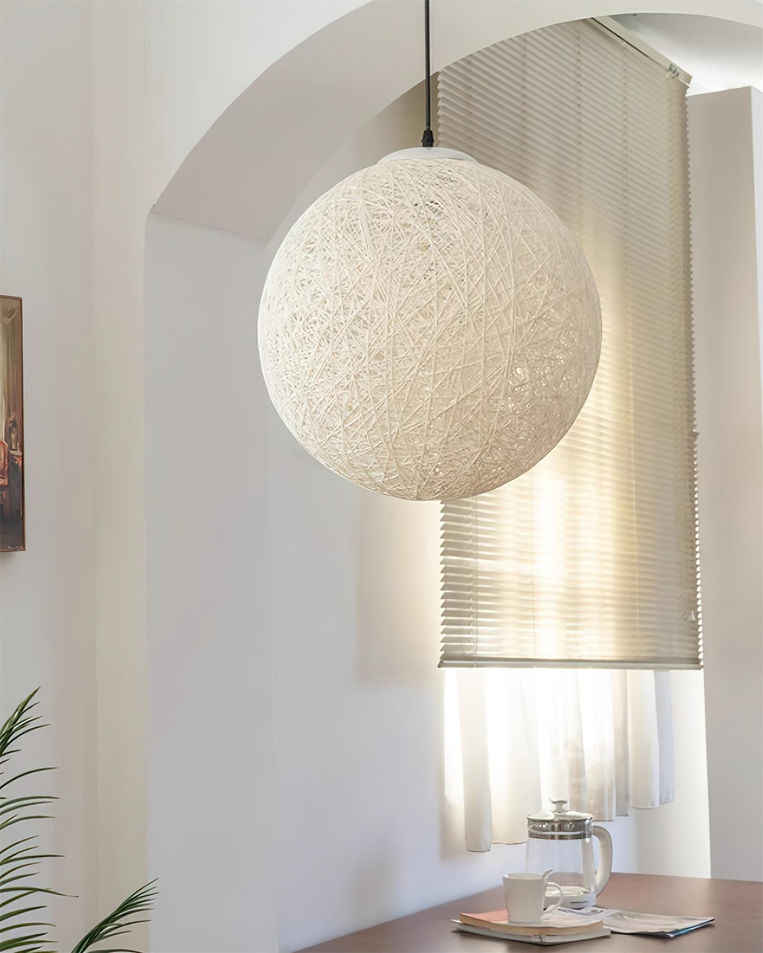 Pendant Light Hemp Rattan Sphere Bohemian