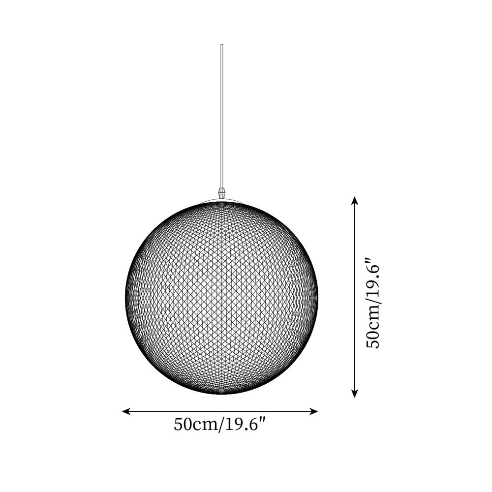 Pendant Light Hemp Rattan Sphere Bohemian