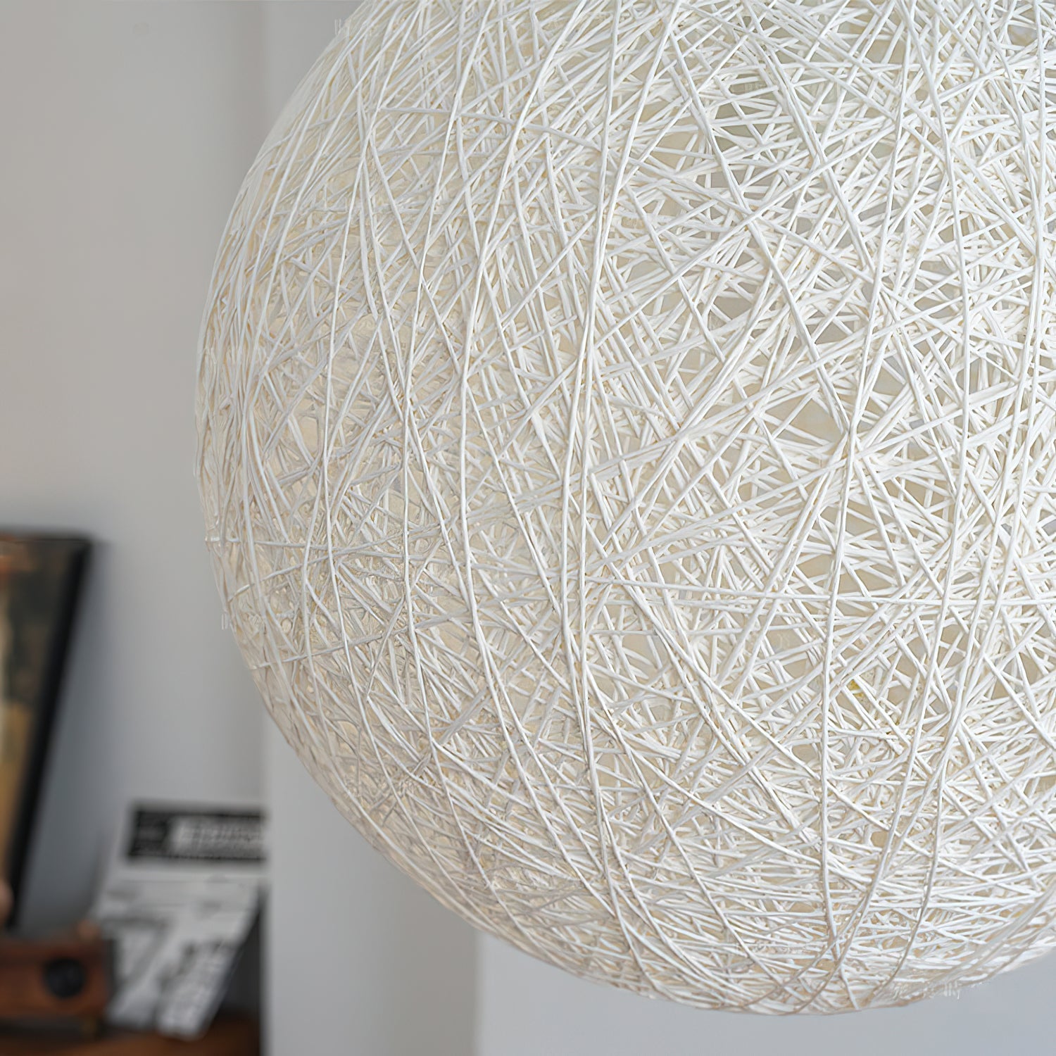 Pendant Light Hemp Rattan Sphere Bohemian